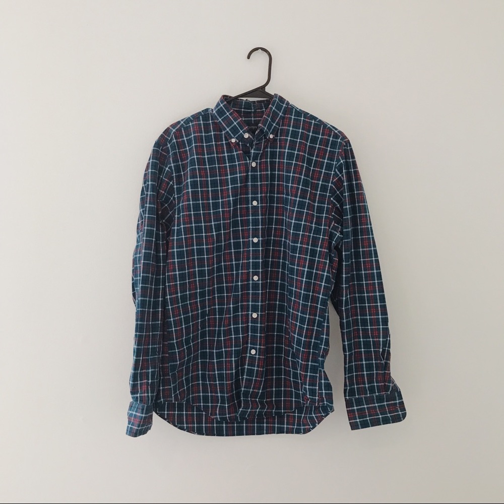 J. Crew Factory plaid button down shirt